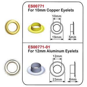 Pince à œillets ergonomique brevetée, robuste, à économie d'énergie de 70 %, conçue pour les œillets de 10 mm et 12 mm sur toile et cuir - Product Image 4