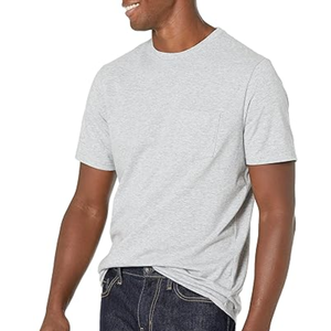 เสื้อยืดคอกลมแขนสั้นทรงพอดีตัวสำหรับผู้ชายพร้อมกระเป๋าหน้าอก – เสื้อยืดผ้าฝ้ายลำลองสำหรับทุกวัน - Product Image 1