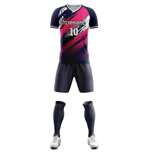 High Quality <b>Mens</b> Soccer Uniform Set Short Anti-UV Quick Dry Breathable Team Sports Kit Automated Cutting OEM Wholesale - Product Image 1