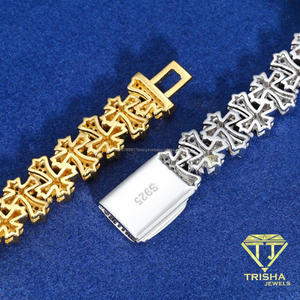 Pulsera Cubana Estilo Iced al por Mayor con Diseño de Eslabones Gruesos para Marcas de Joyería de Moda Masculina y Colecciones Minoristas - Product Image 3