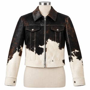 Veste d'hiver en cuir véritable noir Furat Leathers, col montant, logo personnalisé sur le devant, coupe-vent et respirante pour homme, OEM - Product Image 1