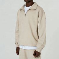 Ensemble de survêtement sportif pour homme en 2 pièces, sweat-shirt à fermeture éclair courte en coton/élasthanne à séchage rapide et short, style décontracté d'été