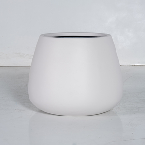 Ensemble de 5 pots à fleurs en Fiberstone blanc lisse, décoratifs pour jardin intérieur/extérieur, style moderne, décoration pour la maison - Product Image 3