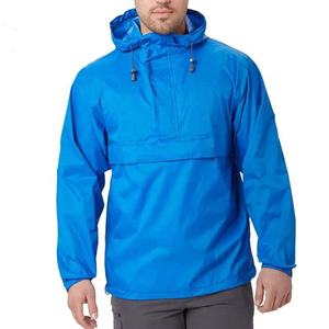 Veste coupe-vent pour homme en polyester/coton, demi-zip, poche avant, style streetwear, impression de logo personnalisée, veste d'hiver - Product Image 1