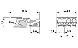 ขั้วต่อ FMC 1,5/8-ST-3,5-PCB รุ่น 1952322 สำหรับการสื่อสารข้อมูล ทองแดงผสม 300V 1.5A - Product Image 2