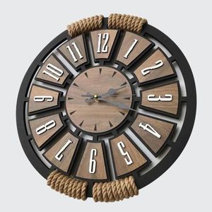 Reloj de Pared de Madera Maciza Grabado Personalizado, Reloj de Madera Hecho a Mano con Movimiento Silencioso, Decoración Moderna para el Hogar, Artículo de Regalo - Product Image 5