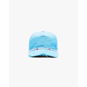 Light Blue Cotton Baseball Cap 6-Panel Fitted Pearl Decoration Casual Hat Spring Summer Adult Unisex - Product Image 5