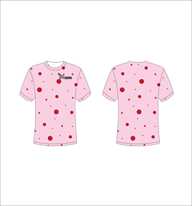 T-shirt à manches courtes pour homme, motif à pois roses, col rond, coupe classique, vêtement décontracté, jersey respirant en polyester imprimé - Product Image 1