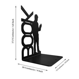 Les meilleures ventes de serre-livres en fer pour la décoration de la bibliothèque à domicile, améliorant l'organisation des étagères grâce à un design métallique moderne et à sa stabilité - Product Image 3