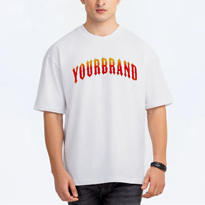 Camiseta de hombre de punto peinado 100% algodón, 210 g/m², de ajuste holgado, con logo de letras impreso personalizado, ecológica, de gran tendencia 2026 - Product Image 4