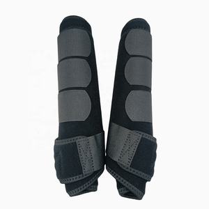 Protège-jambe de cheval Tough Tack en néoprène noir léger, pour la protection sportive, la compétition, l'équitation, la ferme, personnalisable - Product Image 1