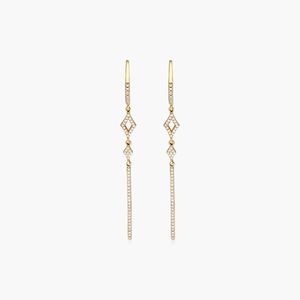 14K Yellow Gold Geometric Lab Grown Diamond Chain Drop <b>Earrings</b> - Product Image 1