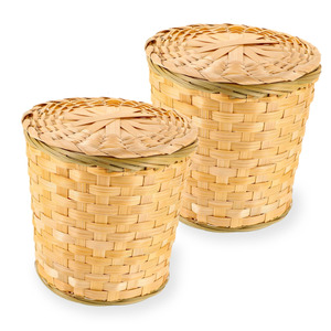 Eco-friendly <b>bamboo</b> bin container competitive price garbage bins lidded <b>baskets</b> for home storage - Product Image 1