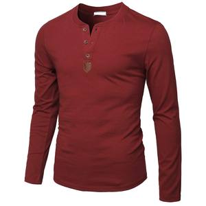 T-shirt homme col rond à manches longues, design personnalisé, nouveau modèle, 190g, écologique, respirant, printemps-été, col boutonné. - Product Image 2