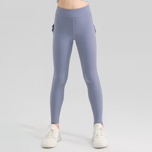 Pantalon de yoga d'été pour filles, série Respiration, en Spandex/Nylon, extensible dans les quatre sens, longueur cheville, taille élastique, séchage rapide, dentelle, style ballet - Product Image 2