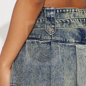 Jeans pour femmes à taille haute, larges et élégants, confortables et multifonctionnels, en denim premium, directement du fabricant, avec un design épuré - Product Image 5