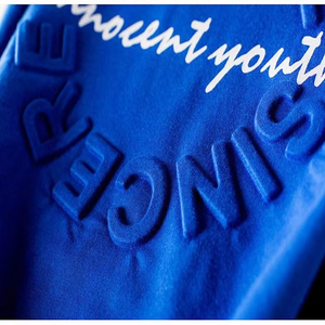 NUEVA Camiseta Personalizada con Serigrafía en Relieve, Diseño de Logotipo 3D, 100% Algodón, Ecológica, Transpirable, de Alta Calidad, Marca Streetwear - Product Image 3