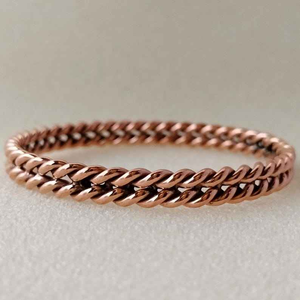Handmade Trendy Elegant Copper <b>Bangle</b> <b>Bracelet</b> <b>Diamond</b> Adjustable 6-9 Inches Men Women's Party Wedding Accessory Lovers Inspired - Product Image 5
