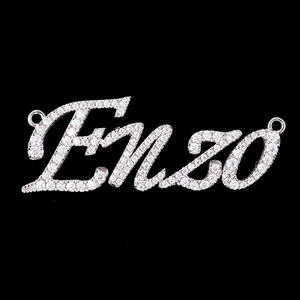 Pendentif Hiphop en argent plaqué avec strass en cristal, breloque lettre, cadeau unisexe - Product Image 1