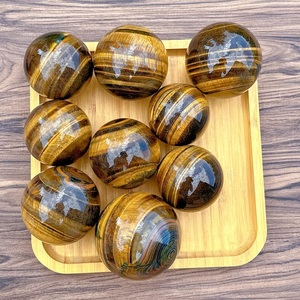 Wholesale Polished Tiger Eye Crystal Ball Semi-Precious Stone Crafts Handmade Feng Shui Love Healing Home Decorative - Product Image 6