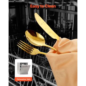 Set di posate in acciaio inossidabile per uso alimentare da 12 pezzi con 60 pezzi per hotel - Lavabile in lavastoviglie - Product Image 5