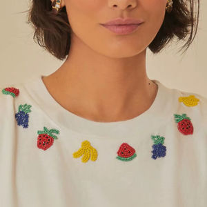 Aplique bordado a mano de cuentas de vidrio personalizadas con diseño de frutas, para coser en ropa, camisetas, decoración, vida marina, comida y manualidades. - Product Image 1