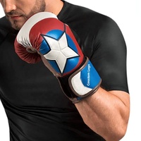 Gants de boxe de combat en cuir du Pakistan, logo personnalisé, série Marvel colorée, gants de boxe de combat