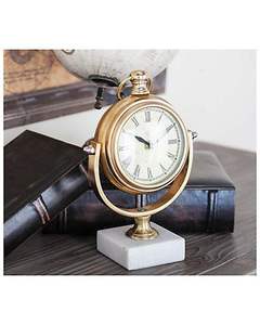 Premium Round Metal Desk <b>Clock</b> For Tabletop Display With Stylish Frame And Contemporary Decorative Presence - Product Image 1