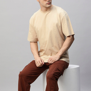 T-shirt ample et oversize pour homme, en coton, de haute qualité, avec logo personnalisé imprimé, style baggy, pour homme. - Product Image 4