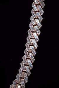 Hip Hop Handmade Rhodium Plated 925 <b>Sterling</b> <b>Silver</b> Moissanite Emerald Cut Cuban Link Iced Out Engagement <b>Chain</b> for <b>Men</b> Women - Product Image 4
