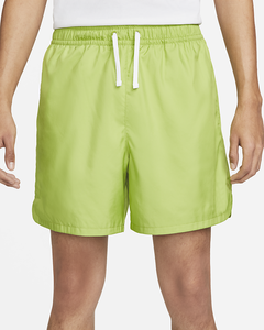 Men's Lime Green Solid Drawstring Shorts Front Logo Quick Dry Knitted Fabric 100% Polyester Casual Sport Wear <b>Mid</b> Waist Fit - Product Image 2