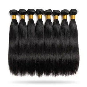 100% Remy Hair <b>Long</b> Natural <b>Black</b> Human Hair Straight Remy Virgin Bulk Silk Base Double Drawn Density Customize Size - Product Image 4
