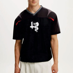 Maillot de football américain personnalisé en mesh pour homme, style streetwear, coupe oversize, avec impression de numéro - Product Image 3