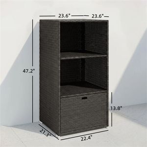 Portasciugamani e Armadietto Marrone Scuro per Piscina con Ripiano per Organizzare gli Accessori della Piscina - Product Image 6