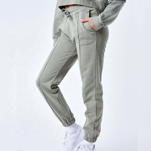 Custom Winter Solid Cropped <b>Hoodie</b> and Sweatpants Set Streetwear Womens Sports <b>Workout</b> Cotton Joggers Women Sweatsuit - Product Image 2