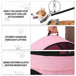 Poussette de voyage légère pour animaux de compagnie TH-PPS-155 avec freins de sécurité à quatre roues et coussinet intérieur souple couleur personnalisée et logo en option - Product Image 3