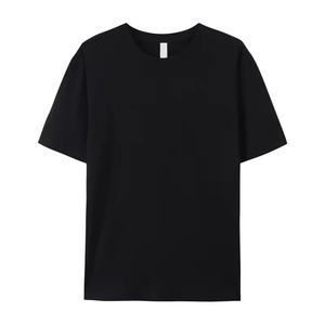 เสื้อยืดผู้ชายสีดำ ผ้าฝ้าย 100% เนื้อเจอร์ซีย์หนา คอกลม แขนสั้น สไตล์ลำลอง รับสกรีนลาย - Product Image 2