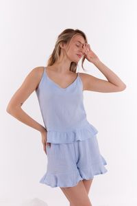 Falda pantalón de encaje blanco para mujer, con capas, cintura elástica, tiro medio, estilo dulce, ajuste regular, tela transpirable de elastano y poliéster - Product Image 5
