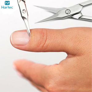 Ciseaux de manucure en acier inoxydable incurvés avec poignées en acier, pointes ultra-affûtées légères pour la manucure et le nail art - Product Image 6