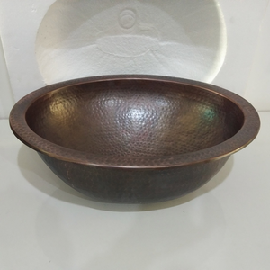 Évier ovale en cuivre finition antique foncé, fait main, pour salle de bain, idéal pour comptoir de vanité de luxe et décoration intérieure - Product Image 5