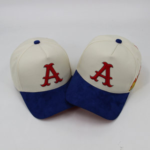 Casquette Snapback Brodé Bicolore 6 Panneaux Unisexe, Chapeau de Baseball à Visière Réglable avec Lettre A, Style Décontracté - Product Image 1