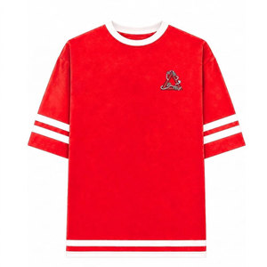 Delta |   Sigma |   T-shirt décontracté à manches courtes pour homme et femme, modèle Ringer rouge avec bordure blanche et lettres grecques, de la sororité Theta - Product Image 4
