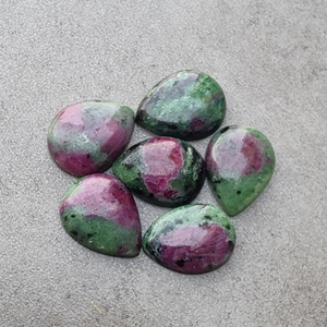 Piedra Preciosa Suelta de Rubí Zoisite de Calidad AAA+ en Forma de Pera, Cabujón con Reverso Plano, Calibrada, para Joyería - Product Image 6