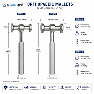 Maillets orthopédiques ZETOMEDPRO, têtes de 3 cm (454 g) et 3,8 cm (908 g) - Product Image 3