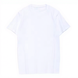 T-shirt en coton uni personnalisable pour homme, manches courtes, col rond, décontracté, couleur unie, respirant, coupe régulière, jersey tricoté - Product Image 3