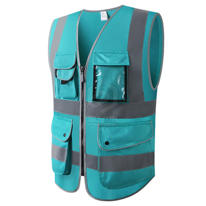 Chaleco de Seguridad Reflectante de Alta Visibilidad con Bolsillos con Cremallera, Ropa de Trabajo para Hombre, Ropa Exterior Informal en Colores Naranja, Amarillo y Verde - Product Image 3
