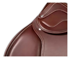 Selle d'obstacle en cuir marron personnalisée avec arceau en bois pour l'entraînement et la compétition, style western, quincaillerie en laiton - Product Image 3