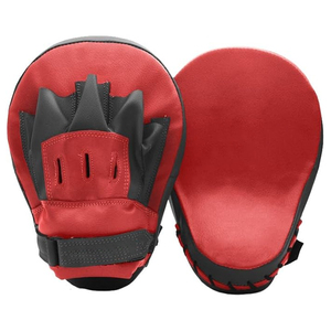 Curved Boxing Focus pad Mitts Leather Kickboxing Target Pads with Hand Grip Wrist Support for Boxing Training - Product Image 5