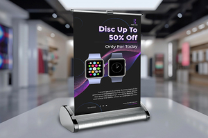 A4 Aluminium <b>Table</b> Standee Display | Promotional <b>Table</b> Top Advertising Display Holder for Restaurant Shop Office Counter Display - Product Image 4