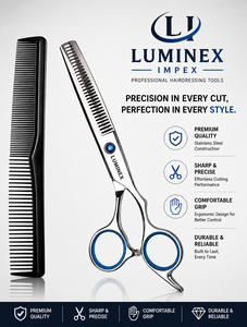 NYBL-55 5.5inch Straight <b>Left</b>-<b>handed</b> <b>Scissors</b> JAPAN 440C Sharp 58-59HRC Hardness Stainless Steel Handle Barber Shears Hair 28 - Product Image 1